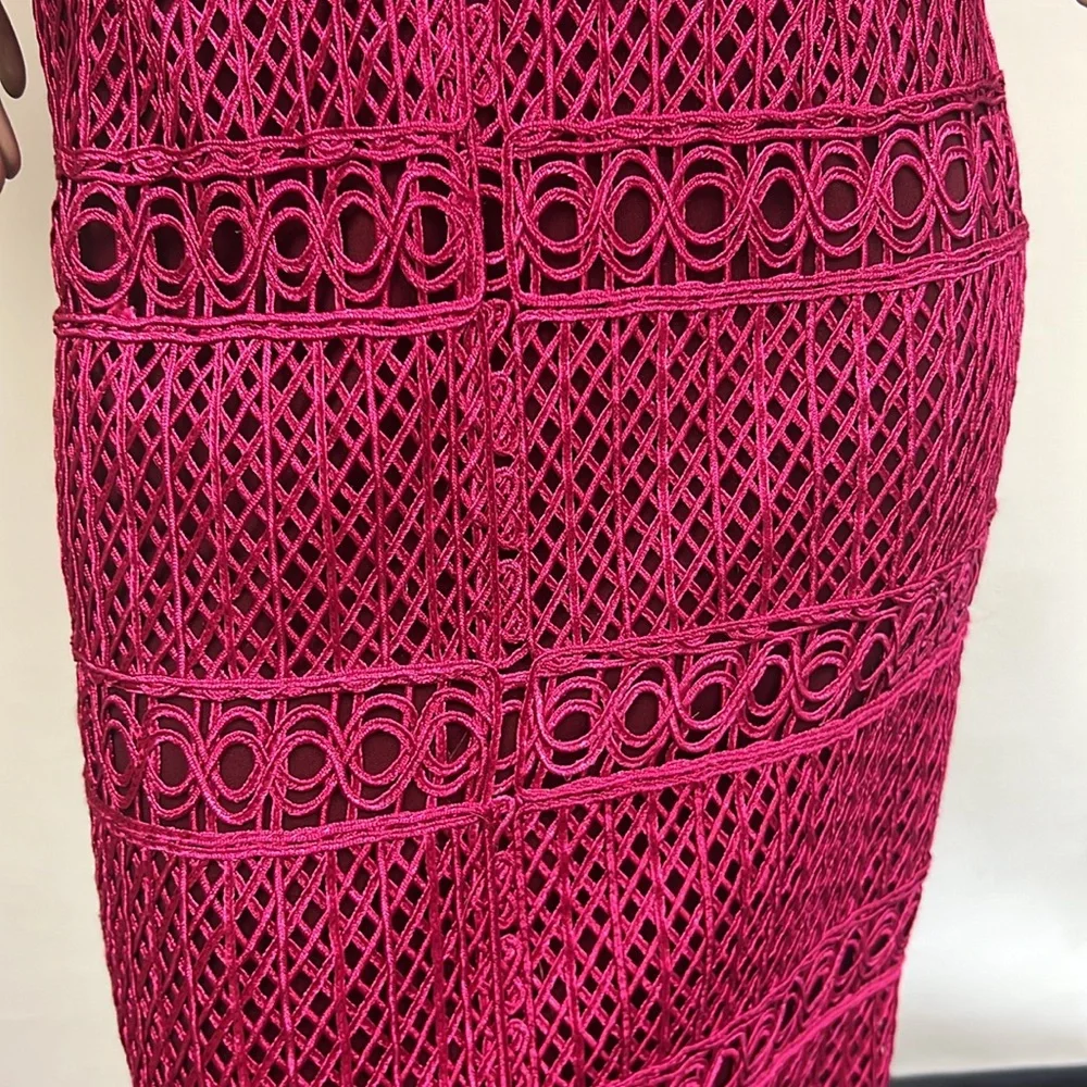 JS collections basketweave with Chevron stripes cap sleeves cocktail dress - Picture 6 of 12